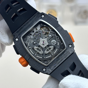 นาฬิกาหรูสำหรับผู้ชาย 65-01 สไตล์แม็คลาเรน W1 ออโตเมติก จับเวลาแบบ Split Seconds ตัวเรือนคาร์บอน TPT สายสีส้ม นาฬิกาข้อมือสปอร์ต - Product Image 5