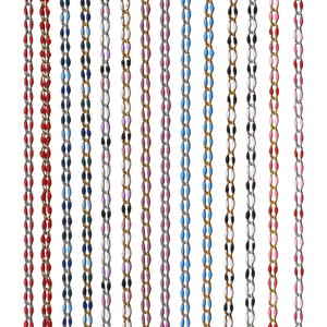 Chaîne ovale en acier inoxydable plaqué or 18 carats avec émail double face <span class=keywords><strong>pour</strong></span> la fabrication de <span class=keywords><strong>bijoux</strong></span>, accessoires - Product Image 3