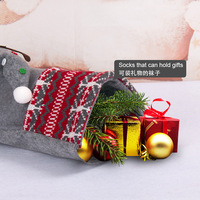 Chaussette de Noël sans visage à longues jambes, nouvelle décoration suspendue pour sapin de Noël, sac cadeau de fête pour la table de Noël