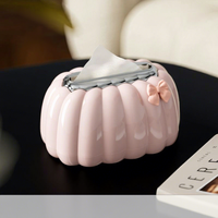 Boîte à mouchoirs de luxe en forme de citrouille avec levage automatique par ressort, distributeur de serviettes moderne pour cuisine, salon et bureau
