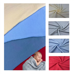 Tissu en crêpe <span class=keywords><strong>double</strong></span> couche 100 % <span class=keywords><strong>coton</strong></span> <span class=keywords><strong>de</strong></span> luxe, respirant, <span class=keywords><strong>double</strong></span> <span class=keywords><strong>gaze</strong></span>, tissu seersucker pour chemise - Product Image 1