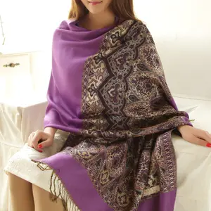 Omkeerbare Paisley Pashmina Shawl Wrap Elegante Kleuren Sjaal