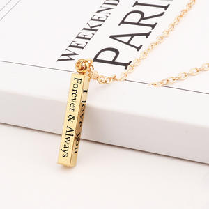 Collar de acero inoxidable "I love you forever", colgante con letras de los deseos, regalo de joyería para parejas - Product Image 5