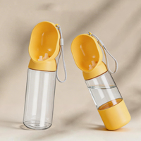 Bouteille d'eau portable pour animaux de compagnie, anti-fuite, avec récipient pour nourriture, pour chiens de petite et moyenne taille