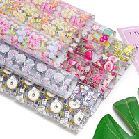 30*120CM personnalisé fleur papillon imprimé PVC clair voir cuir pour la fabrication de sacs en liège