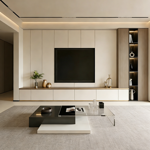 Mobile TV BALOM su Misura, Elegante e Moderno in Legno con Ripiani Regolabili, Unità da Parete di Alta Gamma per Soggiorno, Supporto TV di Lusso - Product Image 2