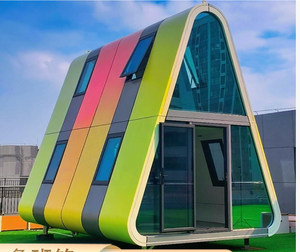 Sáng tạo thông minh ánh sáng thép container Modular nhà cho cắm trại gạo nhóm Homestay nhà bếp hoạt động tam giác nhà thiết kế - Product Image 2