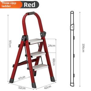 Escabeau pliant multifonctionnel moderne en alliage d'aluminium A-Frame 150kg Capacité de charge 4 étapes Serrure manuelle 173cm Hauteur étendue - Product Image 6