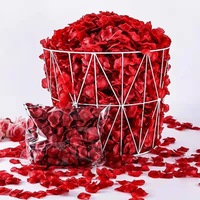 Pétales de rose artificiels en soie de luxe pour mariage, pétales de rose rouge, décoration pour la Saint-Valentin, vente en gros