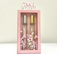 Petites boîtes de voyage en papier pour parfums et huiles essentielles, avec doublure en velours rose, vides, rigides, en acrylique, pour échantillons de parfum