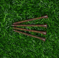 Tees de golf en gros – Supports de balle en bois de bouleau naturel foncé, vente directe d'usine