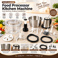 Robot culinaire 2 bols, hachoir à viande, petit robot culinaire pour viande, légumes, ail, oignon, déchiqueteur de poulet