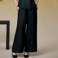 Ensemble haut et pantalon réversible en soie Xiangyun 100% mûrier, élégant et uni, coupe ample, inspiré du patrimoine culturel immatériel, vente en gros
