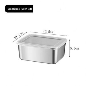 Set Rectangle Reusable Sustainable Food Safe Stainless Steel Food <b>Storage</b> Container Lids Lunch <b>Box</b> Snack Containers Leakproof - Product Image 3