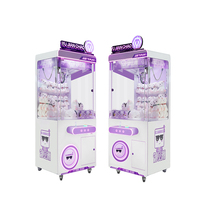 Machine à griffes UFO en métal blanc/violet pâle, type grue de maison, pour jouets en peluche et ours en peluche, jeu d'arcade 5 joueurs, garantie 1 an, haute qualité