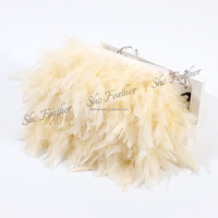 Tissu en dentelle avec garniture en plumes de marabout duveteuses Chandelle Turkey pour la décoration de chaussures et de sacs