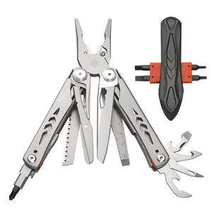 Pince multifonction pliable 28-en-1 en acier inoxydable de qualité supérieure avec compas, scie, ouvre-bouteille, tournevis, embouts et ciseaux - Product Image 1