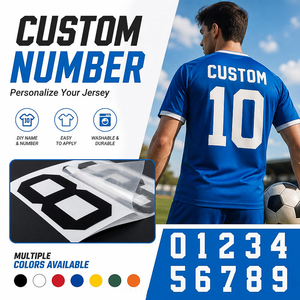 Numéros de <span class=keywords><strong>transfert</strong></span> thermique personnalisés de 0 à 9 et numéros de maillot de football, impression à l'écran DTF, plastisol, <span class=keywords><strong>transfert</strong></span> thermique pour le football - Product Image 1