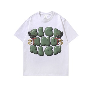 T-shirt Homme Américain Nouvelle Tendance Imprimé Lettres Anglaises Coton Ample Polyvalent Manches Courtes Style Rétro Vintage - Product Image 2