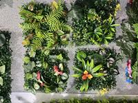 50 cm 1.64f eet bunga buatan rumput dinding rumput buatan untuk lansekap dinding buatan Panel pagar dedaunan
