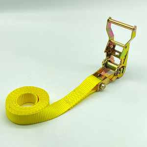 Sangle de fixation en nylon 25 mm jaune, robuste, pour le chargement de camions - Product Image 3