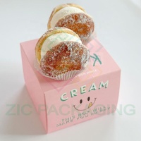Eco-Friendly Pink Bakery Paper Box for Takeout Matt Lamination Cardboard Packaging for Cookie Crepe Gift Dessert Lunch-Food