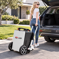 Machine de nettoyage au laser pulsé portable haute puissance 500W, style valise, pour éliminer la rouille et la peinture des métaux, du bois et des moules