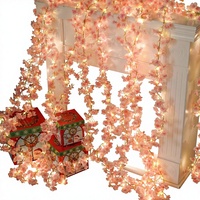 Guirlande lumineuse en fleurs de cerisier, fleurs artificielles, guirlande suspendue en soie pour intérieur/extérieur, décoration de mariage, fête, maison, chambre à coucher, rose