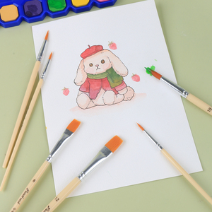 Giorgione – Lot de 6 pinceaux d'artiste en nylon pour enfants, pour <span class=keywords><strong>peinture</strong></span> à l'huile, à l'eau et acrylique - Product Image 5