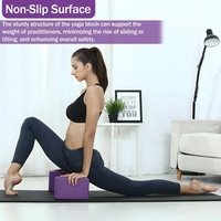 Bloc de yoga personnalisé en mousse EVA avec logo, épais, marron et noir, bloc de Pilates, brique de yoga haute densité, accessoires de Pilates en gros