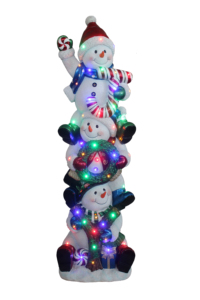 ตุ๊กตาหิมะซ้อนกันถือป้ายความสุขกับไฟ LED - Product Image 2