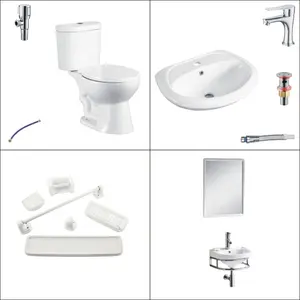 Wholesale Bathroom Sanitary Ware Wc Commode Toilet And Wash Basin Sink Set Ceramic Siphonic 2 Piece Toilet