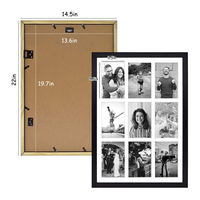 Set bingkai dinding menampilkan foto dengan matras hitam kayu komposit pemasangan dinding, hadiah Ideal Valentine untuk pria