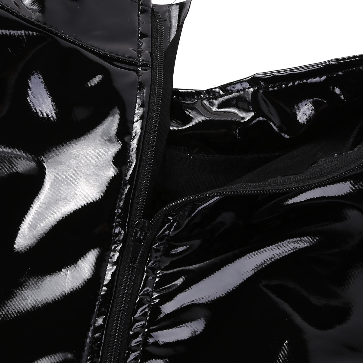 Body In Pvc Body Con Perizoma Ouvert, Look Bagnato E Cerniera Davanti