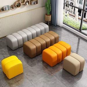 Caterpillar Shaped <b>Bench</b> Upholstered Storage <b>Bench</b> For <b>Bedroom</b> Entryway Living Room Comfortable <b>Seat</b> With Soft Padding - Product Image 2