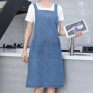 Barato Mujeres Hombres Denim Delantales Cocina Salón de Belleza Peluquería Trabajo Peluquería Delantal Con Correas Ajustables - Product Image 2