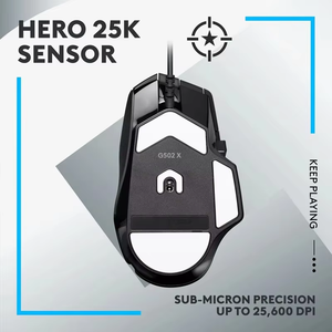 Logitech G502X Wired Gaming <b>Mouse</b>, HERO Sensor RGB Backlit Programmable Macro Ergonomic Adjustable Weight <b>Mouse</b> for Esports - Product Image 6