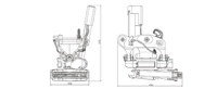 Attache rapide flexible à couple élevé, inclinable et rotative, pour excavatrice de 2 à 10 tonnes