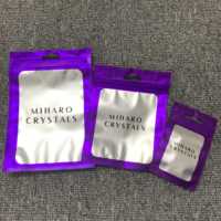 Bolsas de Mylar resellables con ventana para brillo labial, muestras de pestañas, alimentos, joyería, embalaje de alimentos rosa, impresión en huecograbado PE, cierre con cremallera