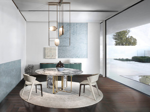 Tavolo da Pranzo Moderno Italiano <span class=keywords><strong>Nova</strong></span> con Superficie in Marmo, Set da 4, 6, 8 Posti per Casa, Hotel, Esterni e Giardino - Product Image 3