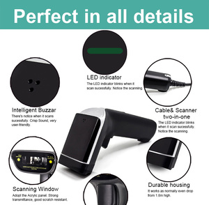 2.4G Wireless Barcode Reader 1D 200M Long Distance Communication Barcode Scanner Gun POS System With 16MB Memory - Product Image 4