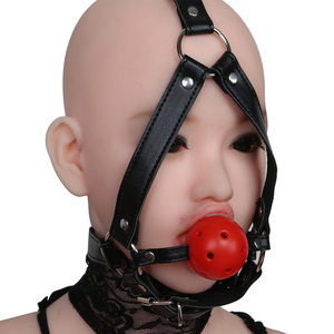 BDSM Yetişkin Ürünleri At Tipi Nefes Alabilen Su Geçirmez Silikon Ağız Kapağı Topu Burun Kancası ile Kölelik Ekipmanı SM Seks Oyuncağı - Product Image 5