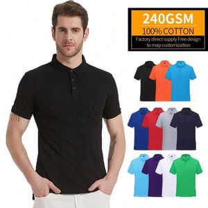 Camiseta Polo Personalizada 2023, 100% Algodón, 240G, para Hombre, de Marca, de Alta Calidad, Manga Corta - Product Image 1