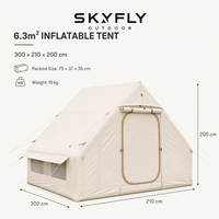 Tente de camping gonflable de 3 m de long et 2 m de haut, abri à colonnes d'air avec fenêtre latérale et lucarne