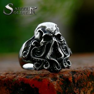 SS8-918R acier soldat <span class=keywords><strong>2022</strong></span> nouveau Octopus Crâne Anneau 316L Acier Inoxydable Bijoux Marin Anneaux pour Hommes Rondelle Biker Bijoux - Product Image 2