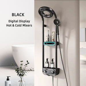 Set <span class=keywords><strong>Shower</strong></span> Pintar Baru dengan Tekanan Hidroelektrik, Keran <span class=keywords><strong>Shower</strong></span> LED Digital, Lampu Atmosfer, Pemasangan di Dinding, untuk Kamar Mandi, Bak Mandi, dan SPA - Product Image 1