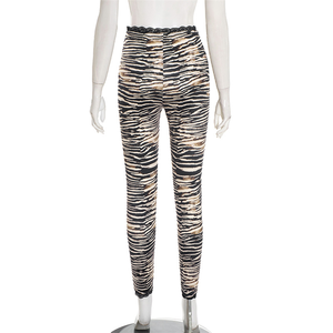 Pantaloni Slim con stampa leopardata e stile <span class=keywords><strong>Sexy</strong></span> con fiocco in pizzo da donna pantaloni Casual da strada da donna - Product Image 5