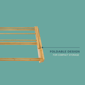ราวตากผ้าพับได้ไม้ไผ่ทันสมัยพร้อมโครงเหล็ก สกรีนโลโก้ได้ตามต้องการ ขายดี - Product Image 1