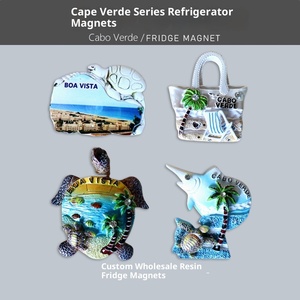 Imanes de nevera de resina de atracciones costeras africanas de recuerdo con temática marina de <span class=keywords><strong>Cabo</strong></span> <span class=keywords><strong>Verde</strong></span> con diseño Art Deco - Product Image 2