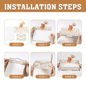 Plateau à collations en bois pour Baby Shower, décoration de fête de révélation du sexe Bearly Wait, plateau de présentation de desserts, cadeaux pour l'annonce de la naissance du bébé - Product Image 6